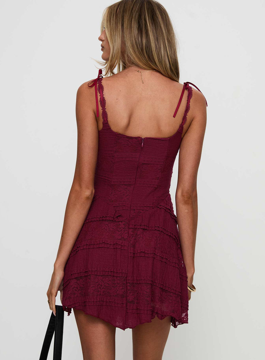 Dwyer Mini Dress Burgundy · photo 5