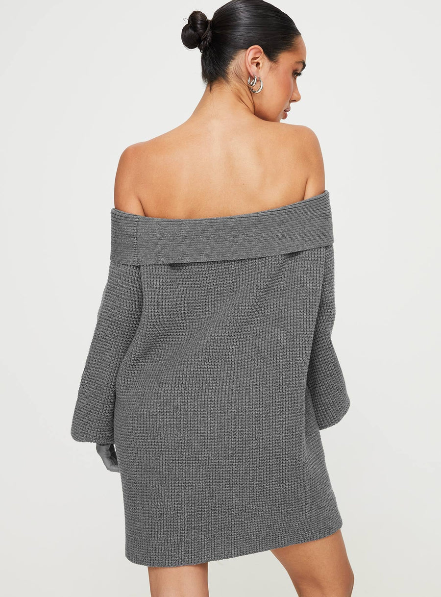 Deya Off The Shoulder Mini Dress Grey · photo 8