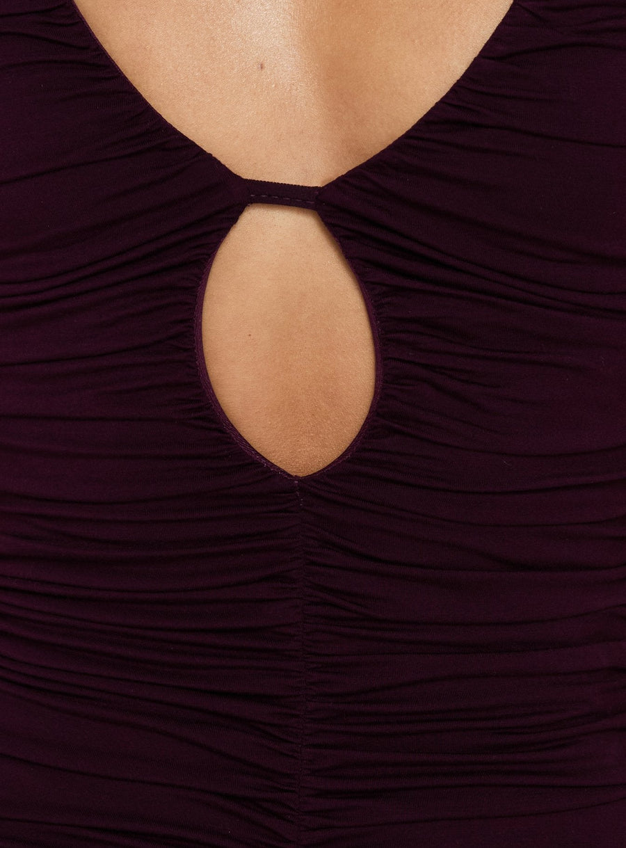 Gracie Halter Neck Midi Dress Plum · photo 5