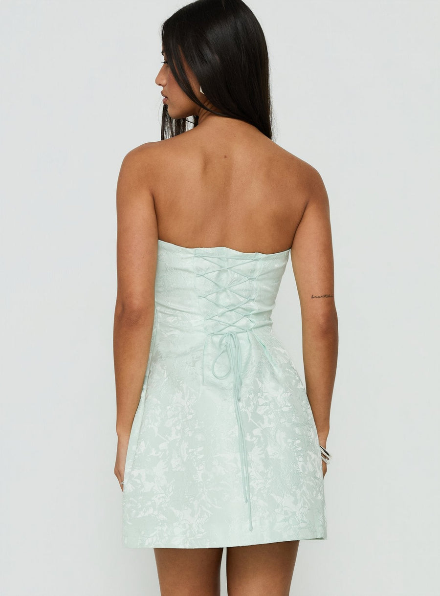 Heaven Sent Strapless Mini Dress Mint · photo 5