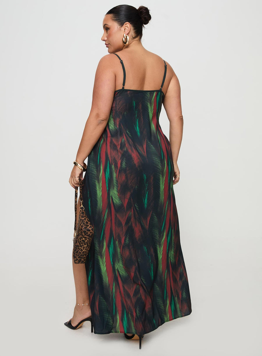 Feather Maxi Dress Multi Curve · photo 5
