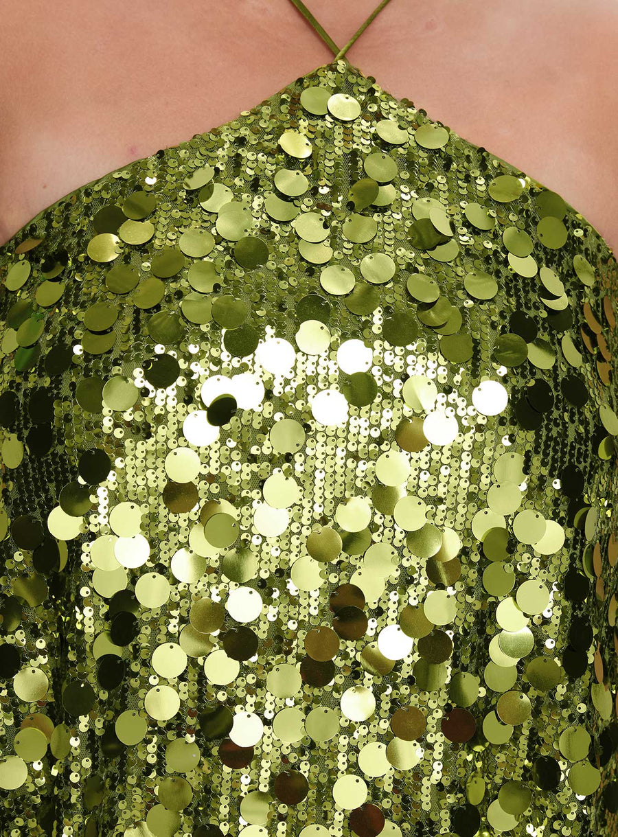 Fluorescents Halter Mini Dress Green Curve · photo 6