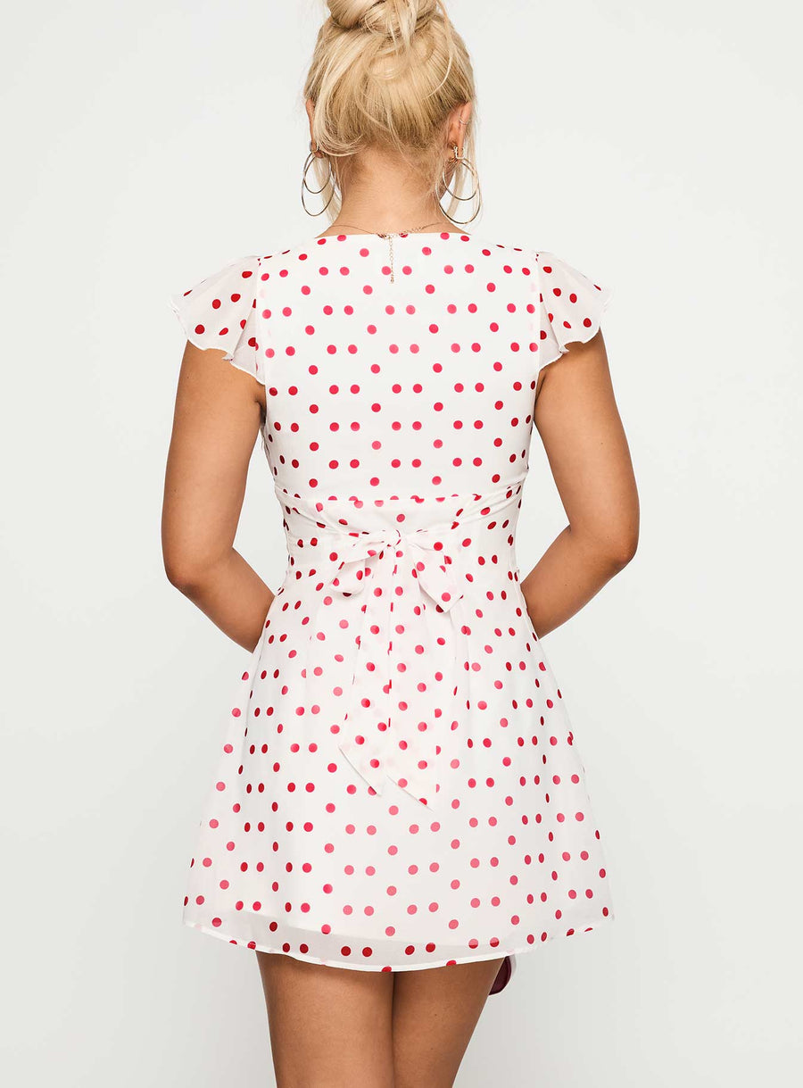 I Guess So Mini Dress White / Burgundy Tall · photo 5