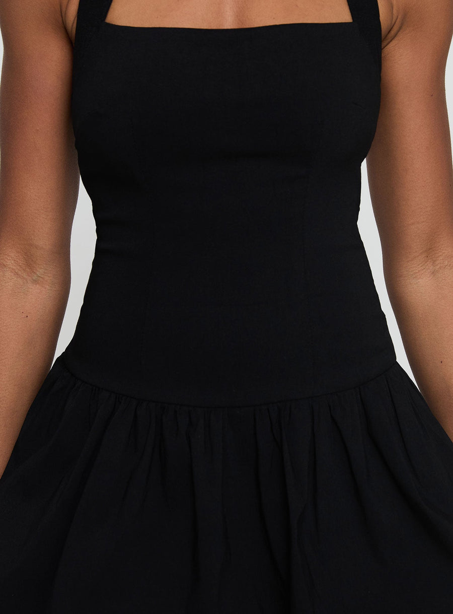 Gigli Bubble Hem Mini Dress Black Tall · photo 6