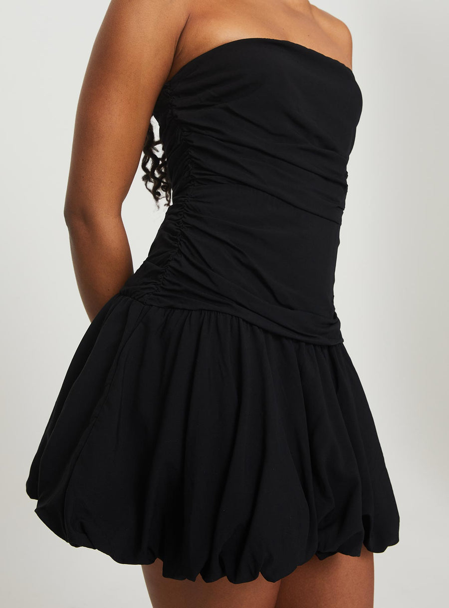 Glamour Girl Strapless Bubble Hem Mini Dress Black · photo 6