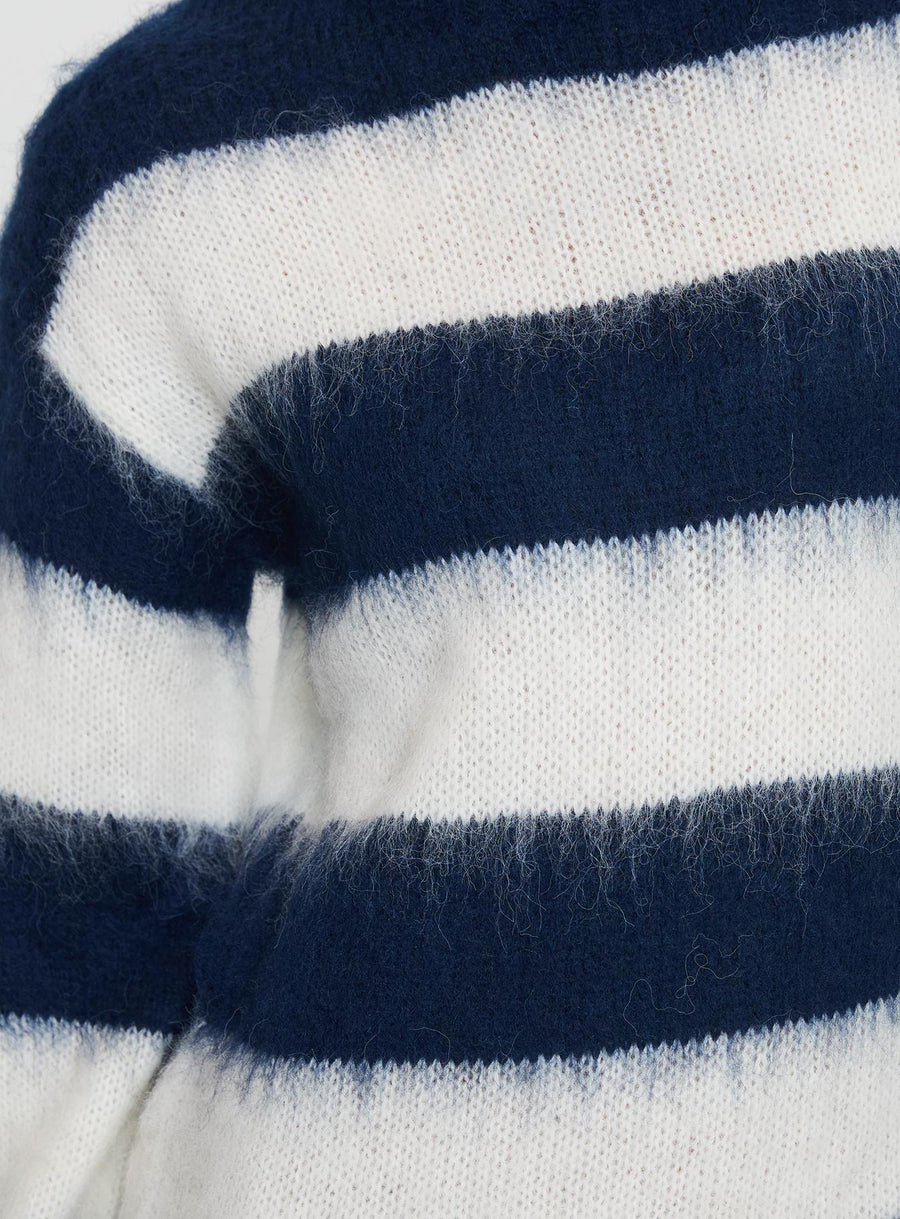 Iryna Long Sleeve Knit Mini Dress Navy / White Stripe · photo 5