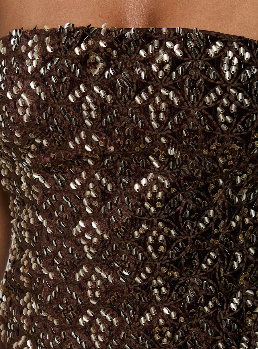 Zaraya Strapless Mini Dress Bronze · photo 5