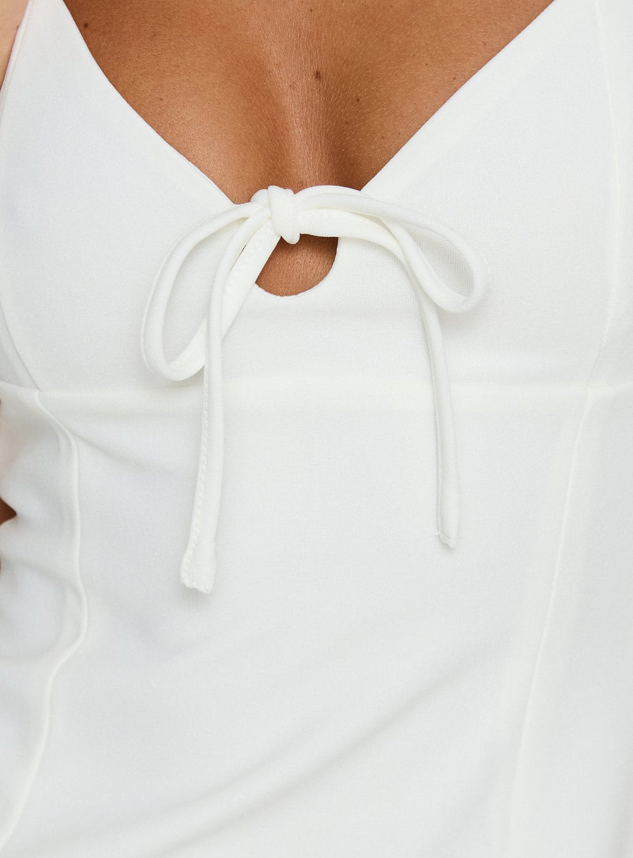 Romanzia V Neck Mini Dress White · photo 6