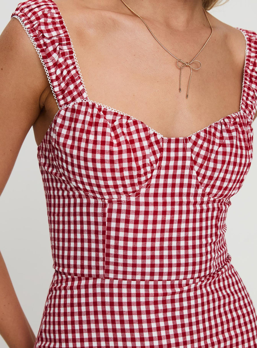 Faubert Mini Dress Red Gingham Petite · photo 6