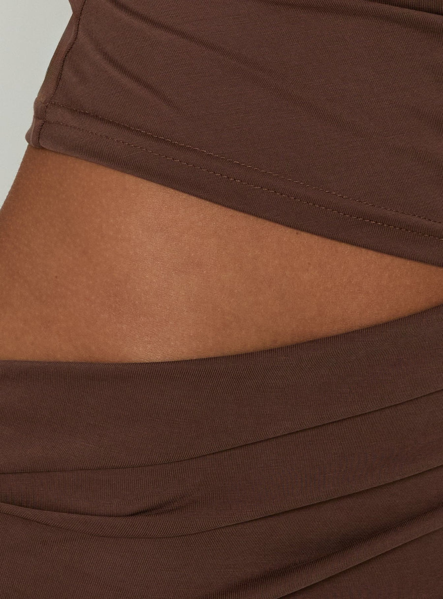 Imeraldia Hardware Halter Maxi Dress Chocolate · photo 6