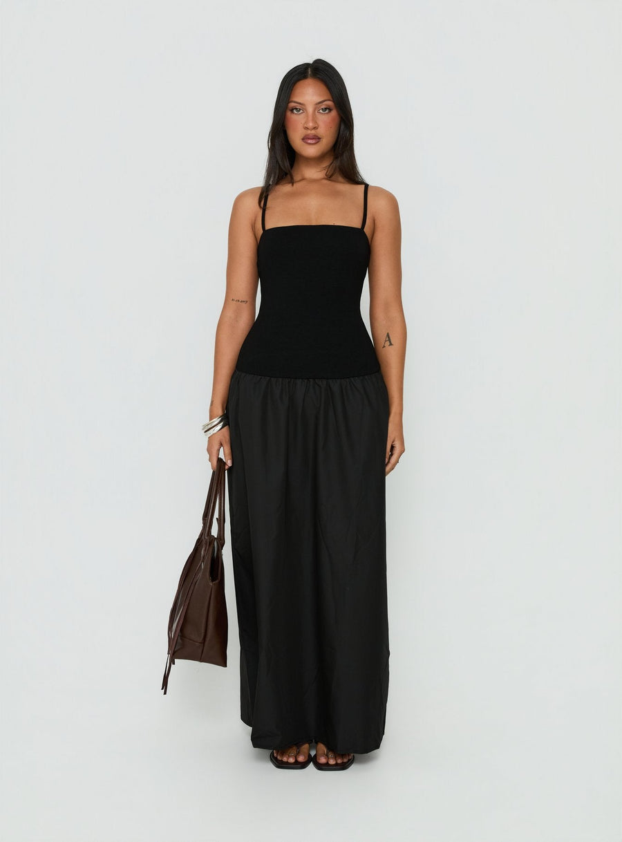 Erroll Drop Waist Knit Maxi Dress Black · photo 6