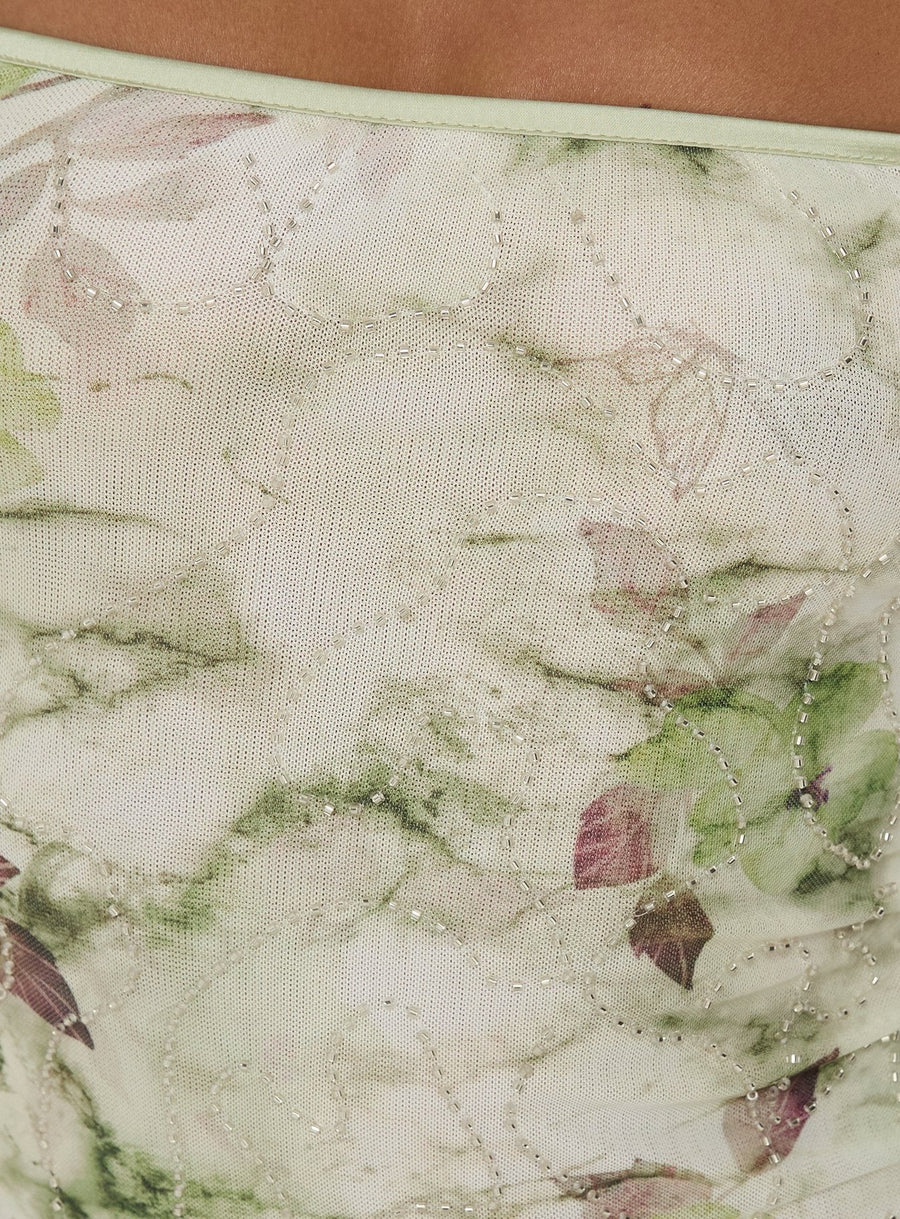 Fienna Beaded Mini Dress Green Multi · photo 6