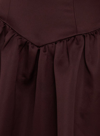 Soft Bloom Drop Waist Strapless Maxi Dress Chocolate