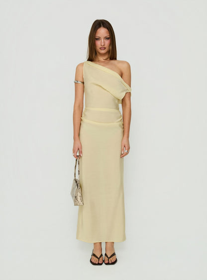 Sweetheart Off Shoulder Maxi Dress Yellow