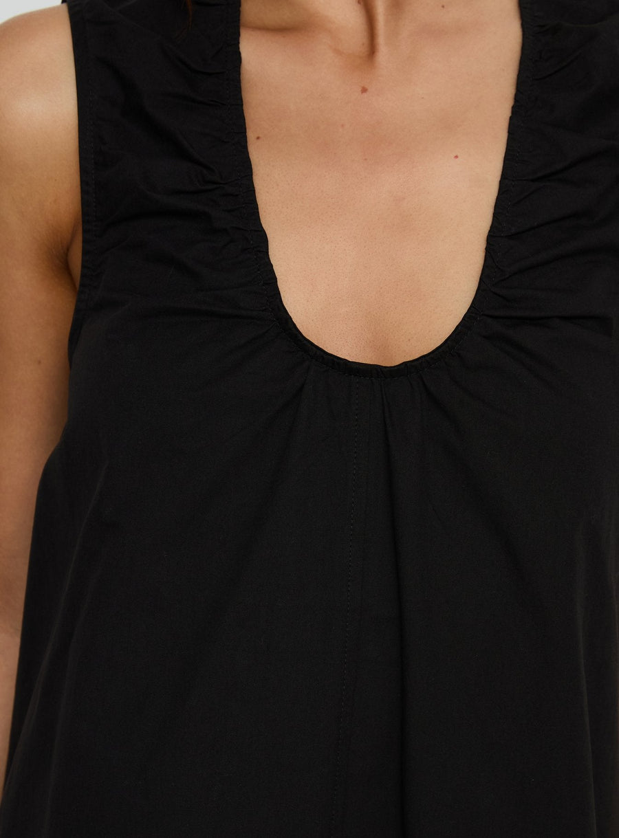 Eberta Ruched Baby Doll Mini Dress Black · photo 6