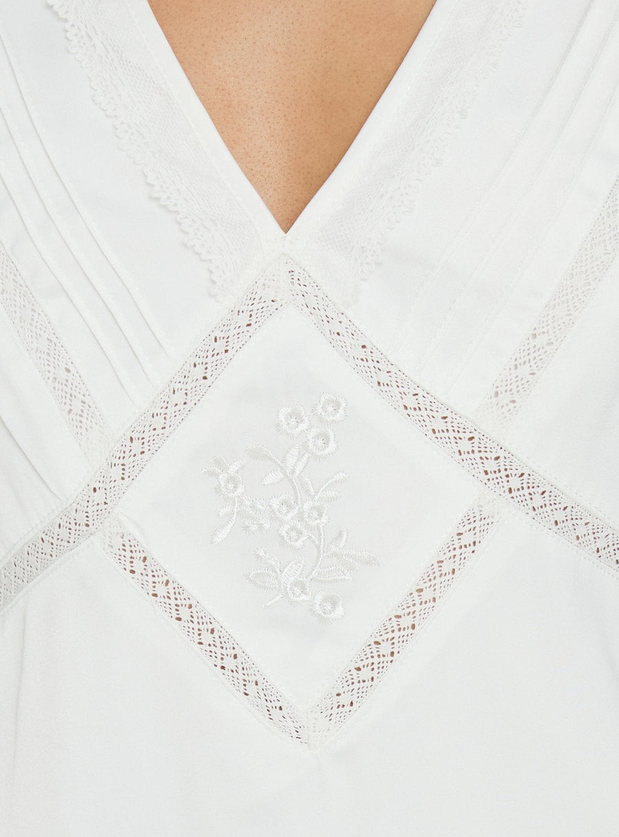 Holii Plunge Neck Embellished Mini Dress White · photo 6