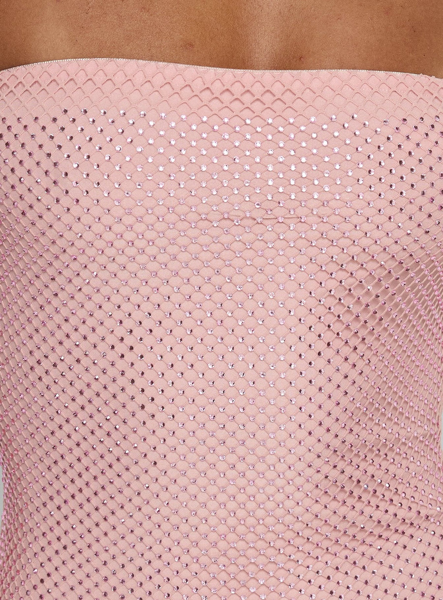 Jemira Strapless Shimmer Mini Dress Pink · photo 5