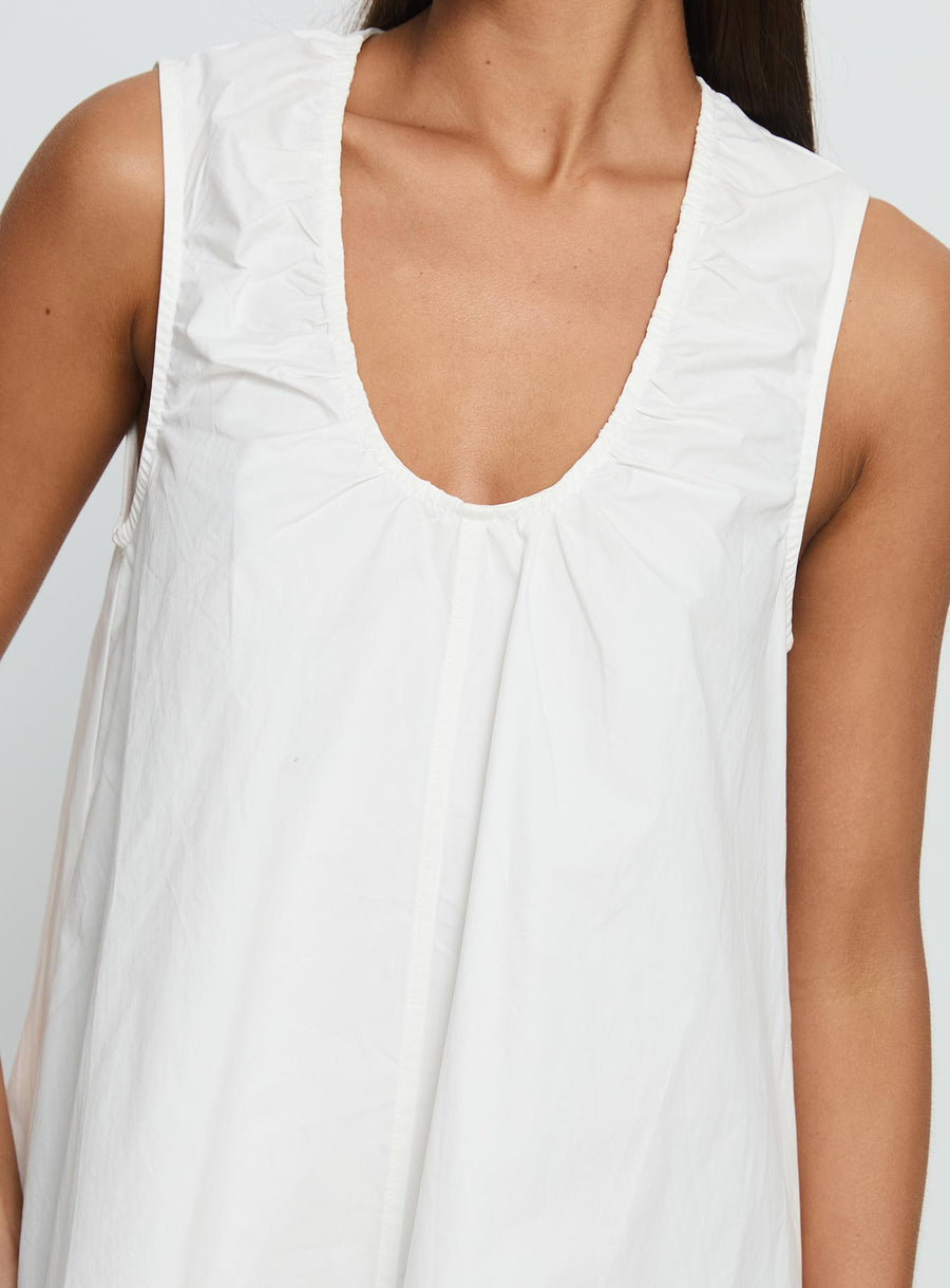 Eberta Ruched Baby Doll Mini Dress White · photo 6