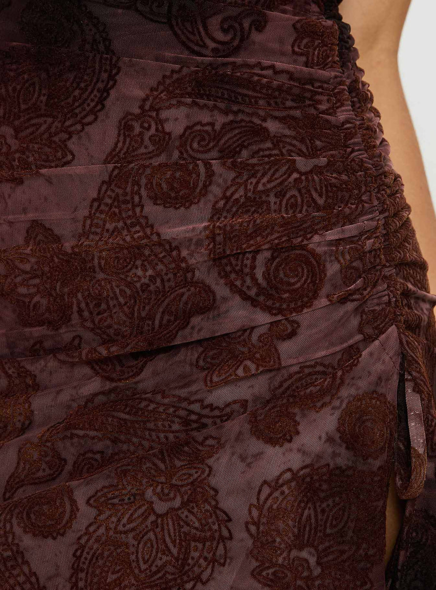 Donelli Mini Dress Brown Paisley · photo 6