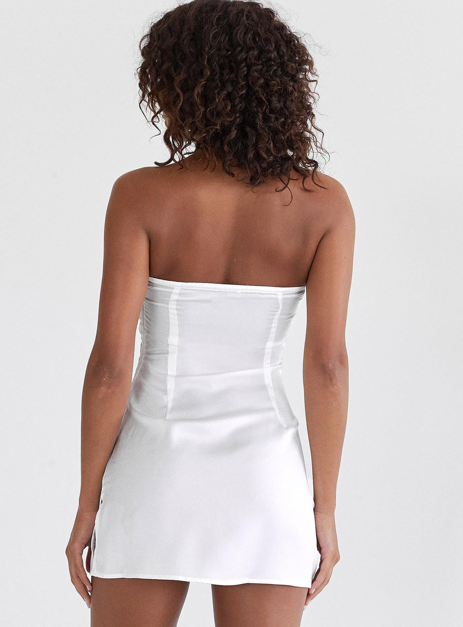 Irena Strapless Mini Dress White · photo 4