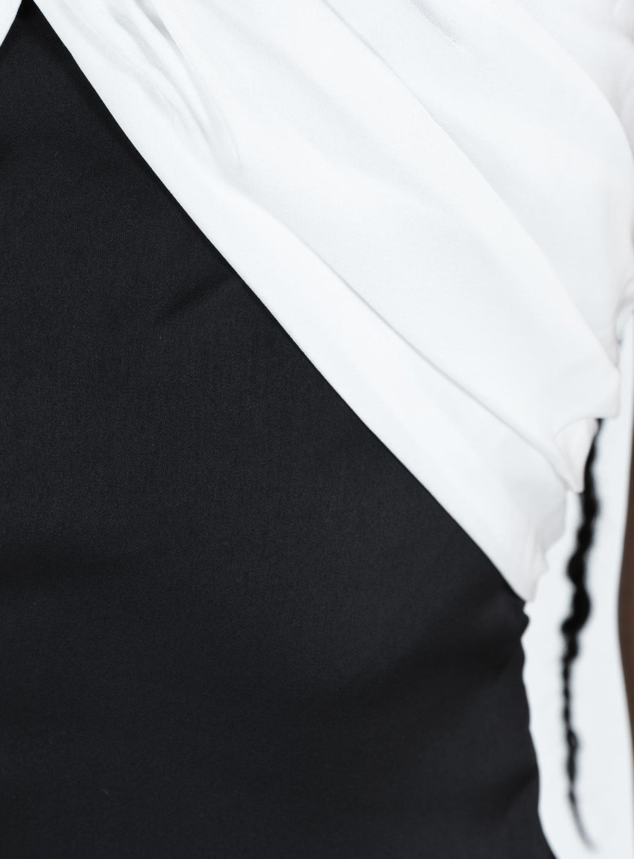 Irena Strapless Mini Dress Black / White · photo 6