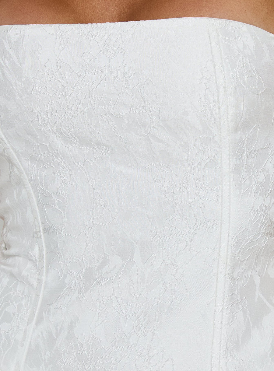 Jenevieve Strapless Drape Mini Dress White · photo 6