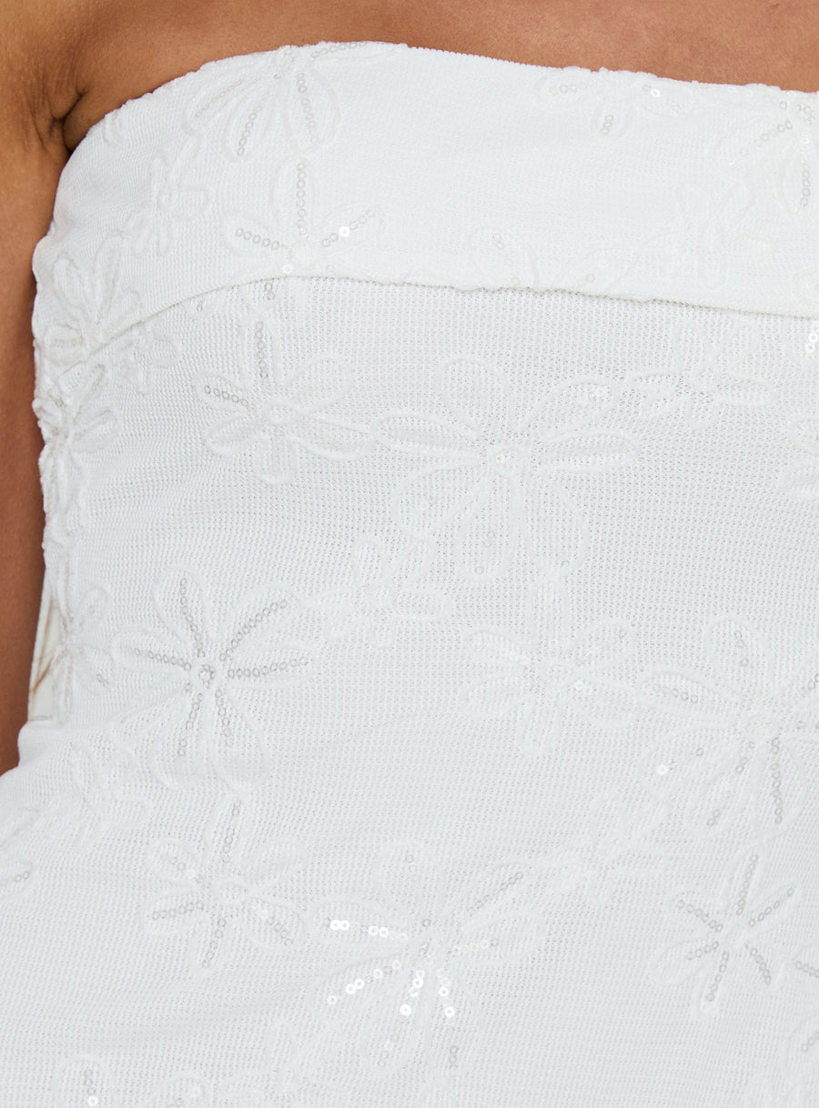 Graces Strapless Mini Dress White · photo 6