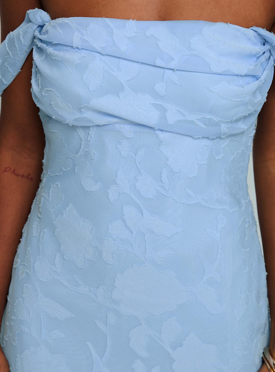 Zabbarra Off The Shoulder Mini Dress Blue · photo 6