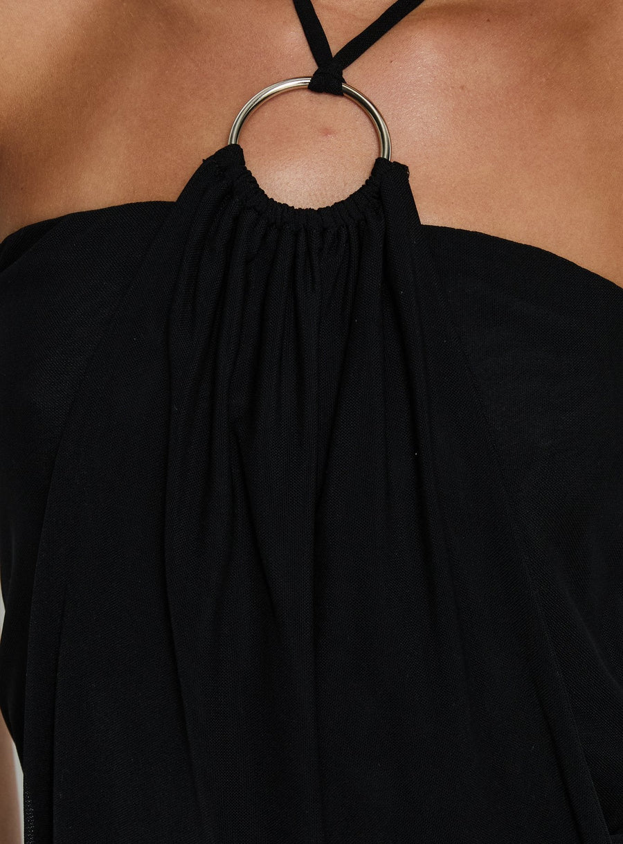 Hedlea Draped Ring Detail Mini Dress Black · photo 6