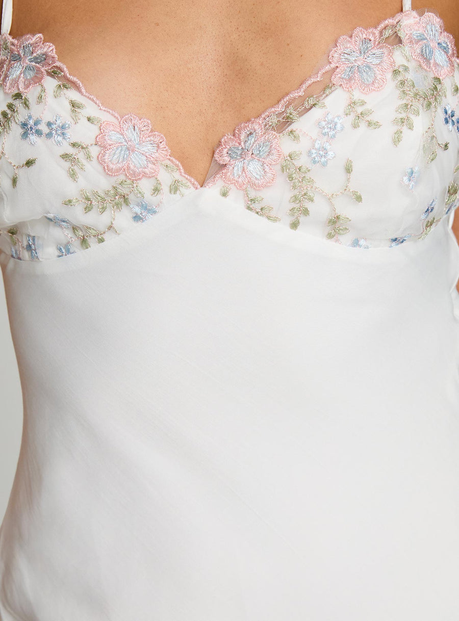Hintz Satin Mini Dress White · photo 6