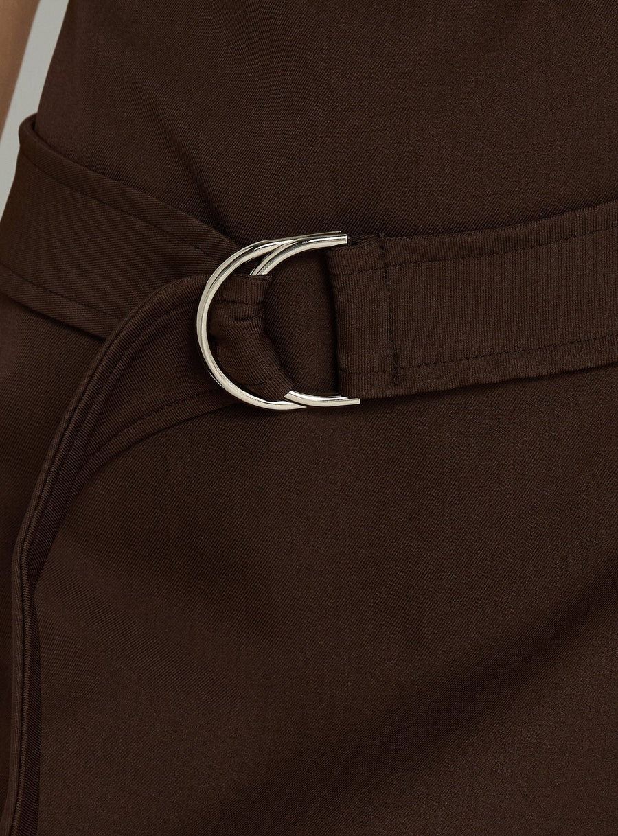 Luena Cowl Neck Belted Mini Dress Brown · photo 7