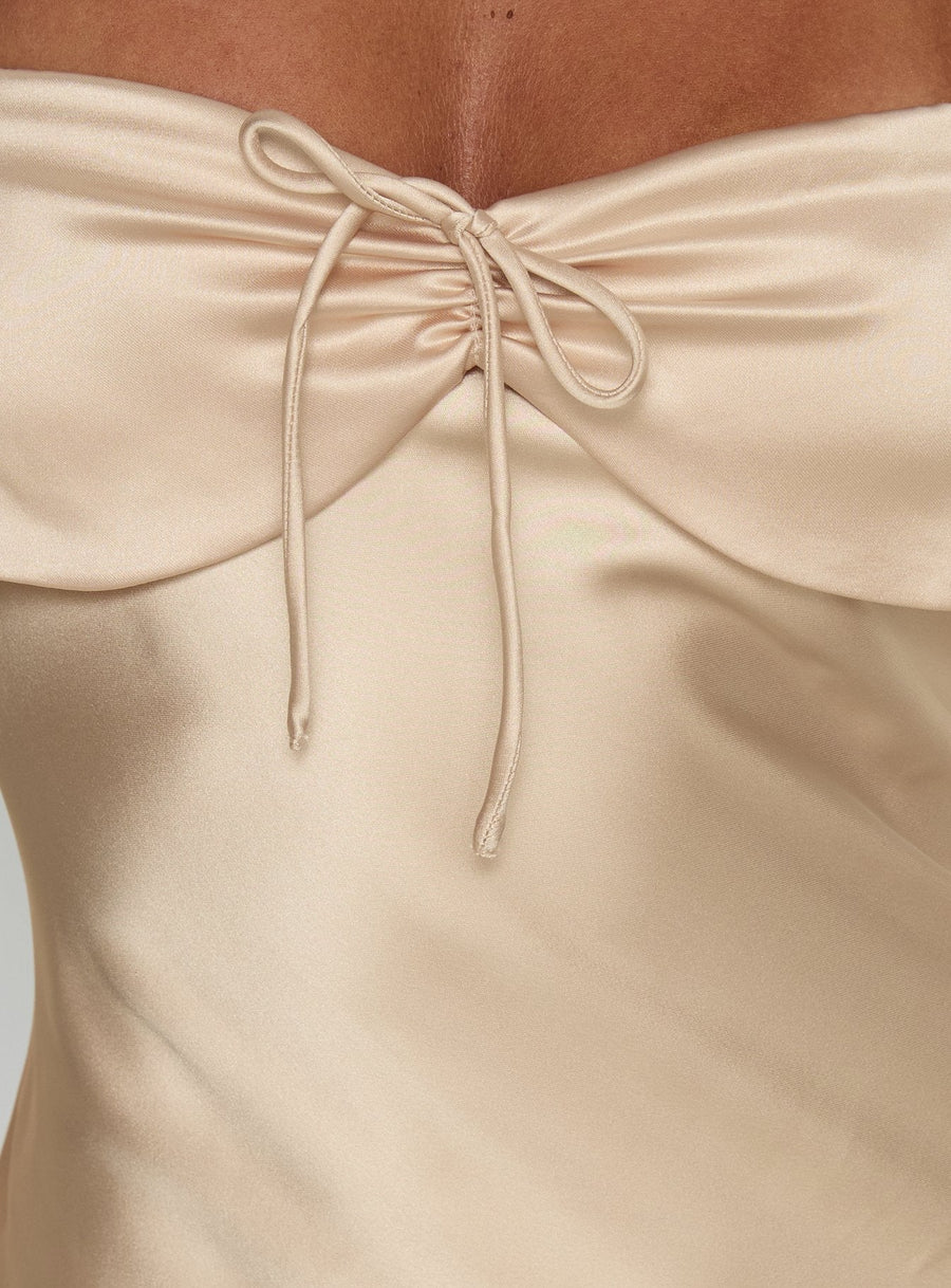 Fireproof Halter Maxi Dress Champagne · photo 6