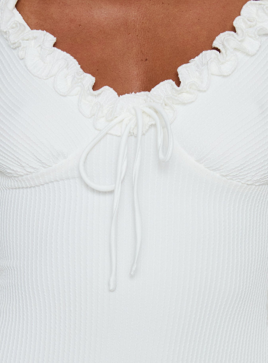Elsy Ruffle Mini Dress White · photo 6