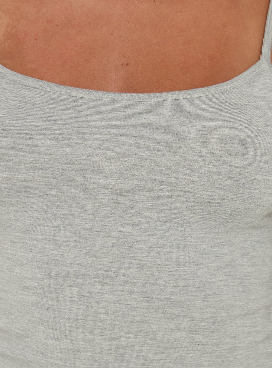 Isa Square Neck Mini Dress Grey · photo 6