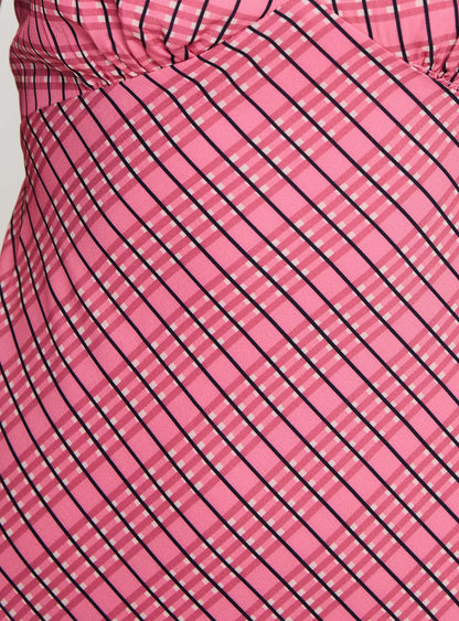 Nellie Midi Dress Pink Check