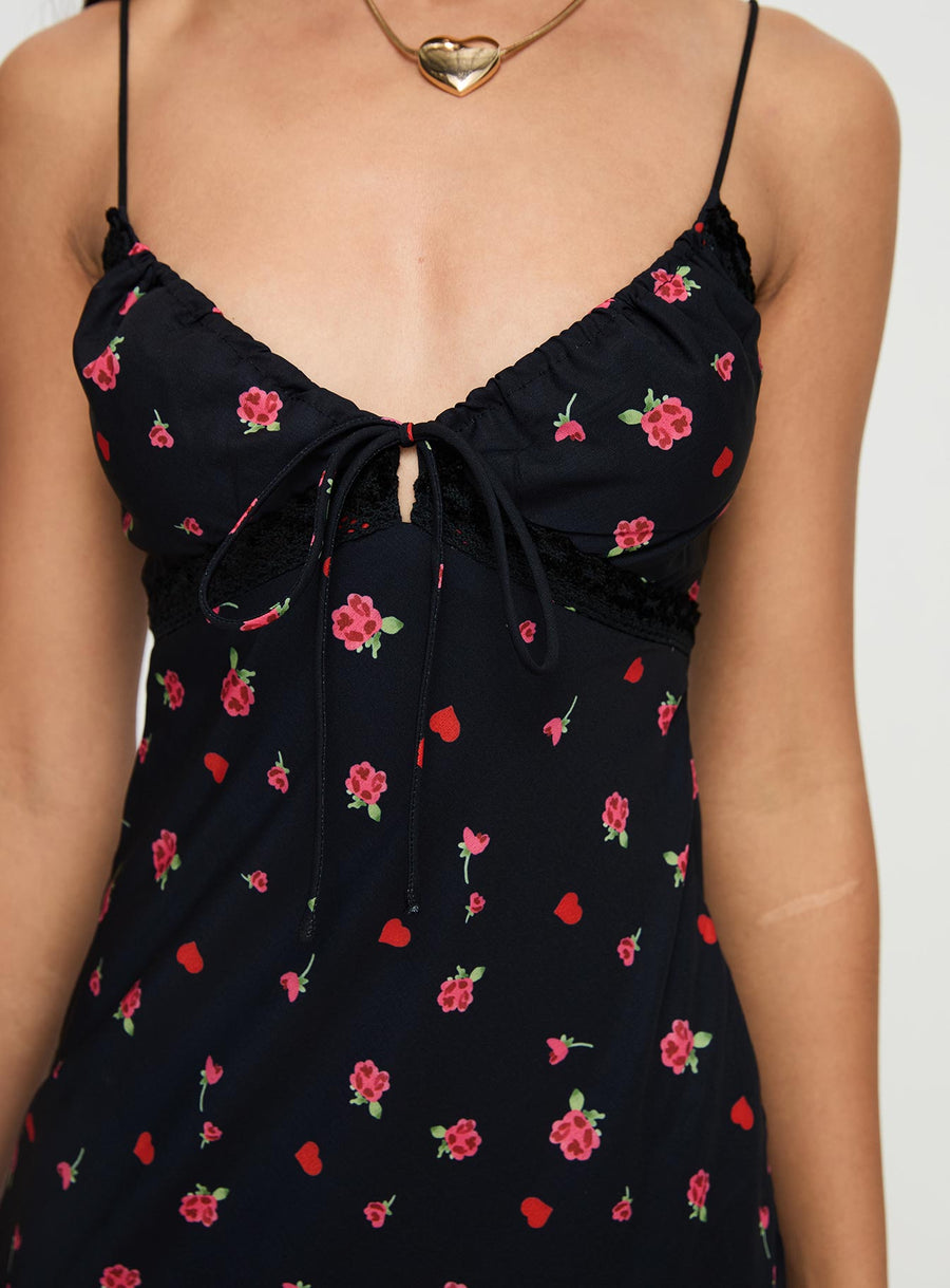 Emilee Mini Dress Black / Floral · photo 6