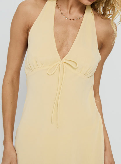 Laraline Halter Mini Dress Lemon