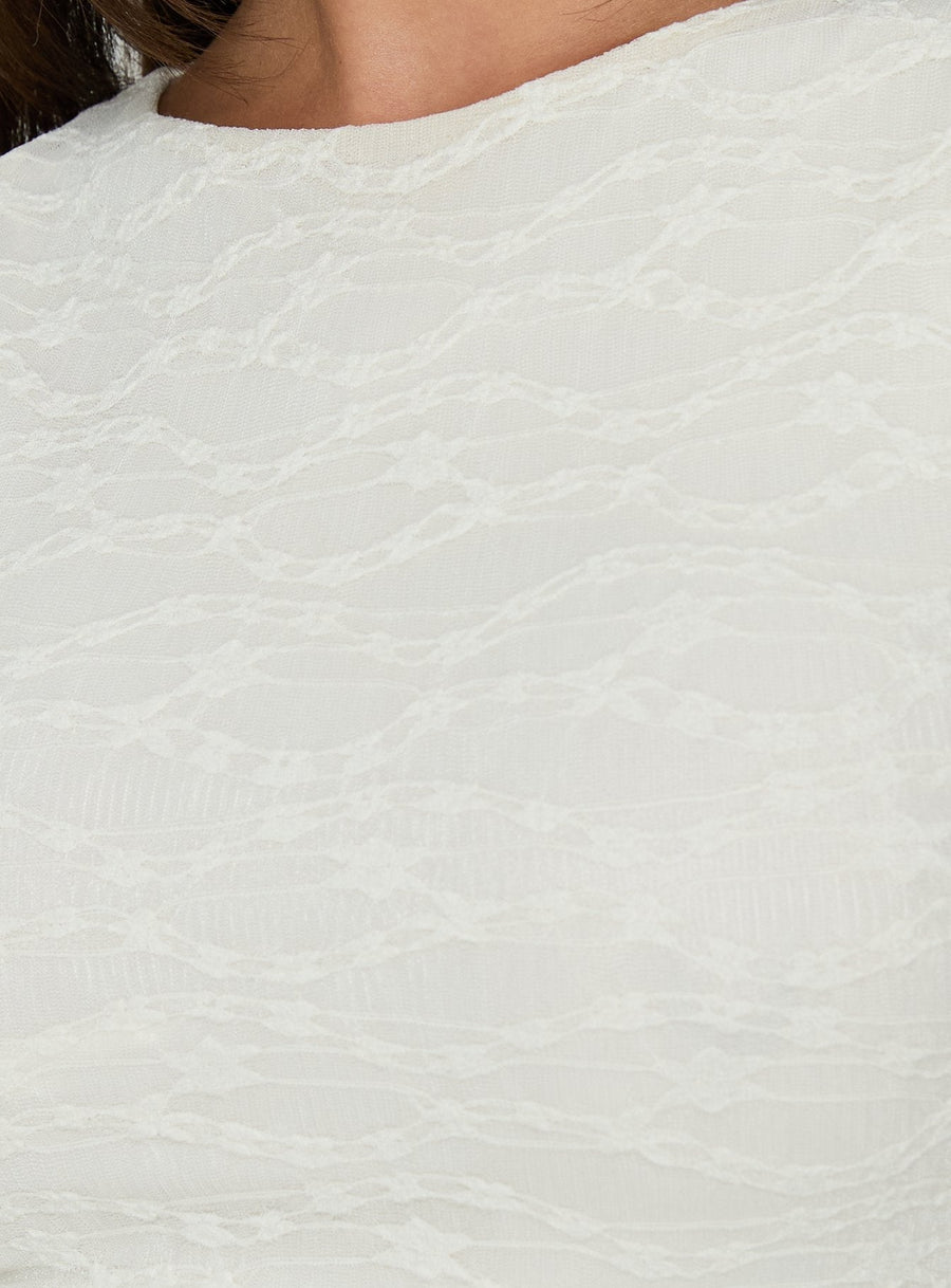 Enzina Lace Hanky Hem Maxi Dress Cream · photo 6