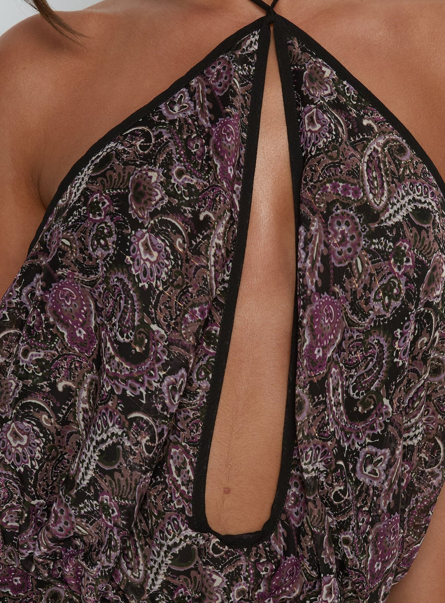 Drifting Away Chiffon Mini Dress Paisley · photo 6