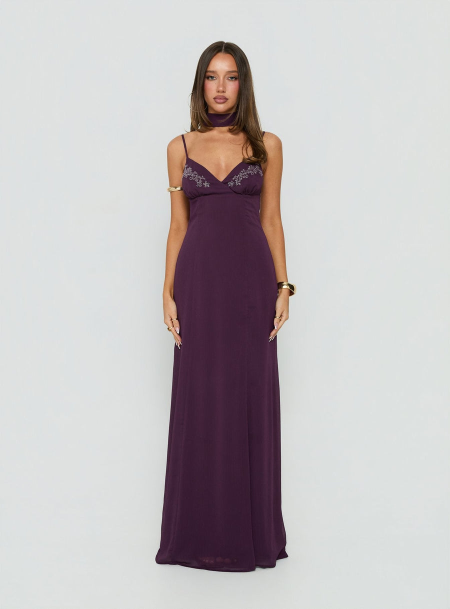 Jadira Scarf Maxi Dress Plum · photo 6