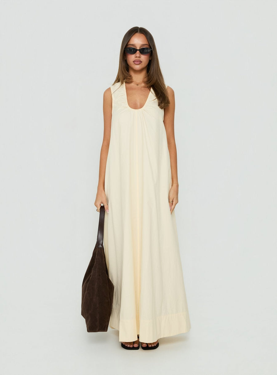 Eberta Ruched Maxi Dress Butter · photo 6