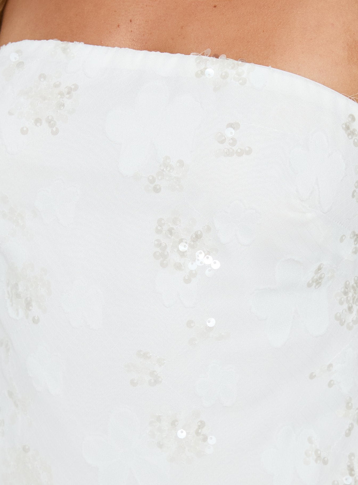 Karlottie Strapless Mini Dress White Burnout