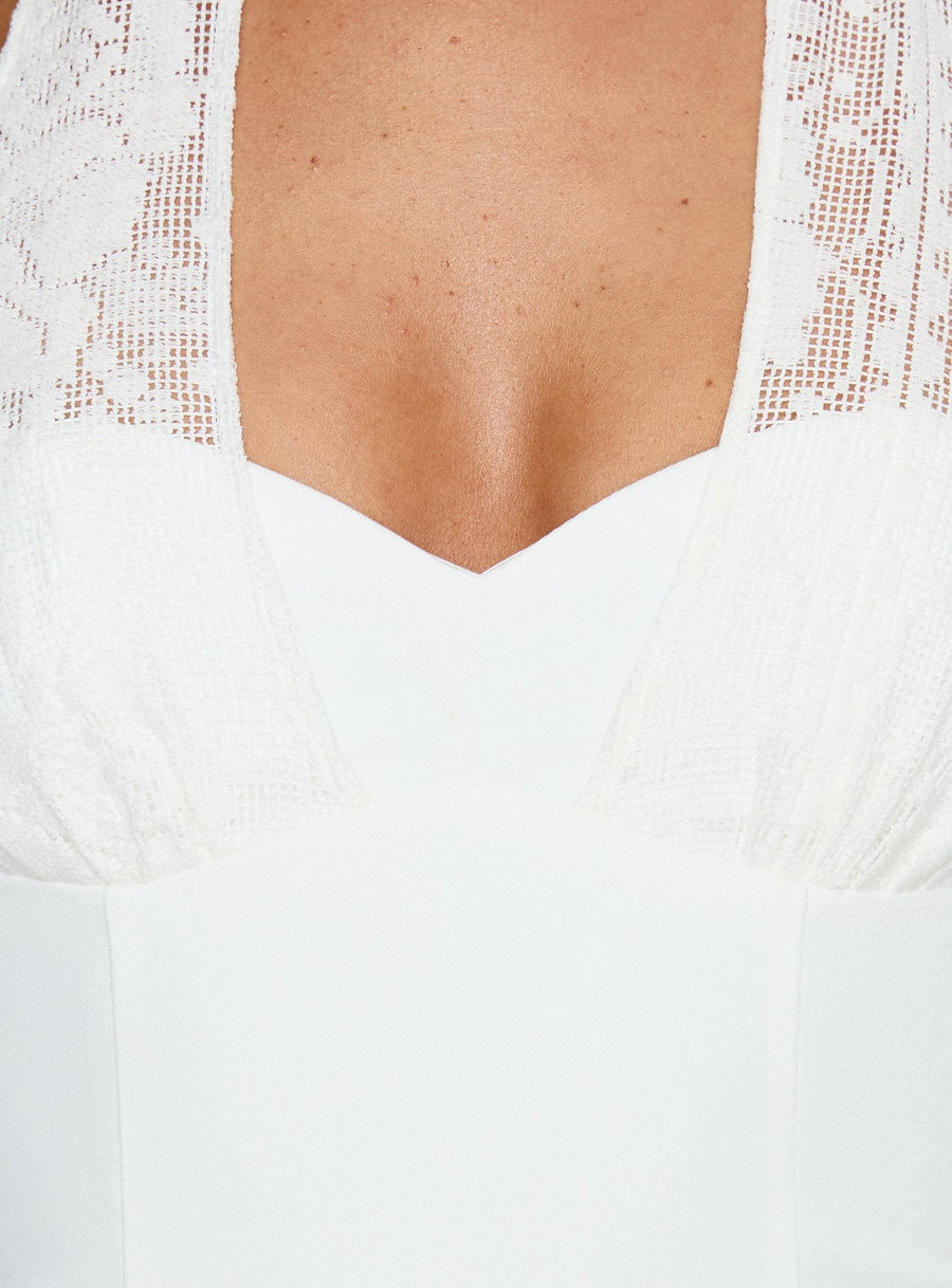 Josanna Crochet Halter Mini Dress White · photo 6