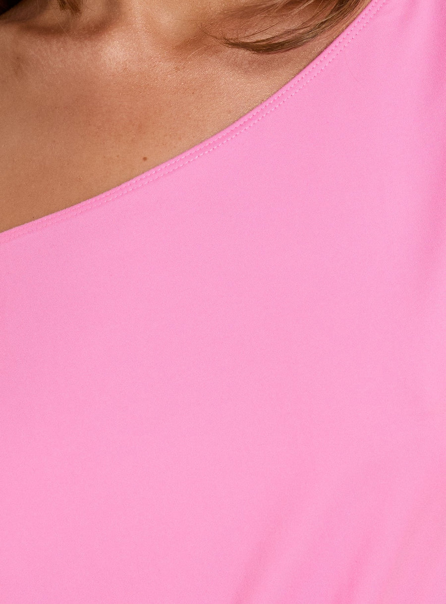 Ellah One Shoulder Drapey Mini Dress Pink · photo 6