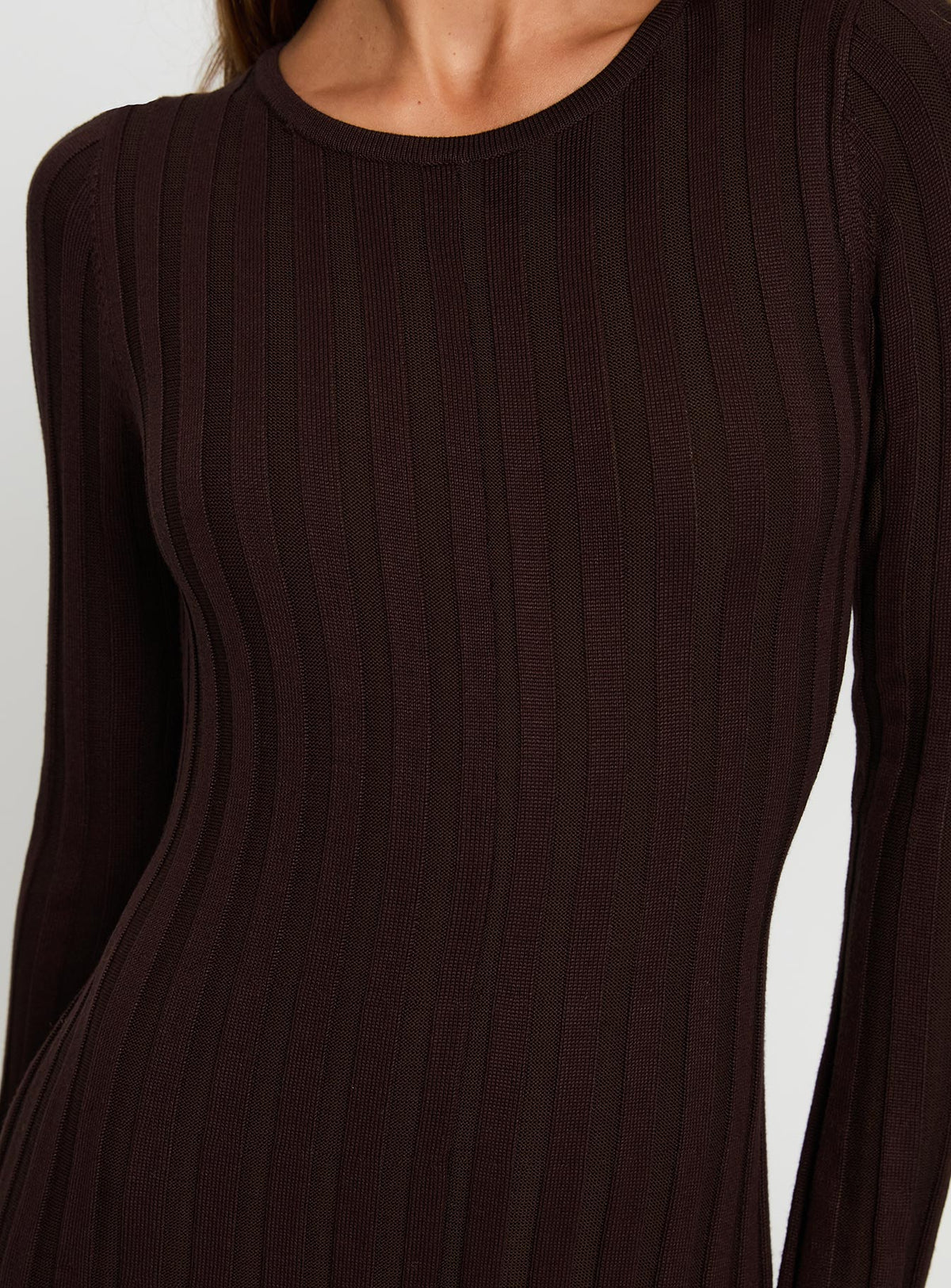Vespa Long Sleeve Maxi Dress Brown