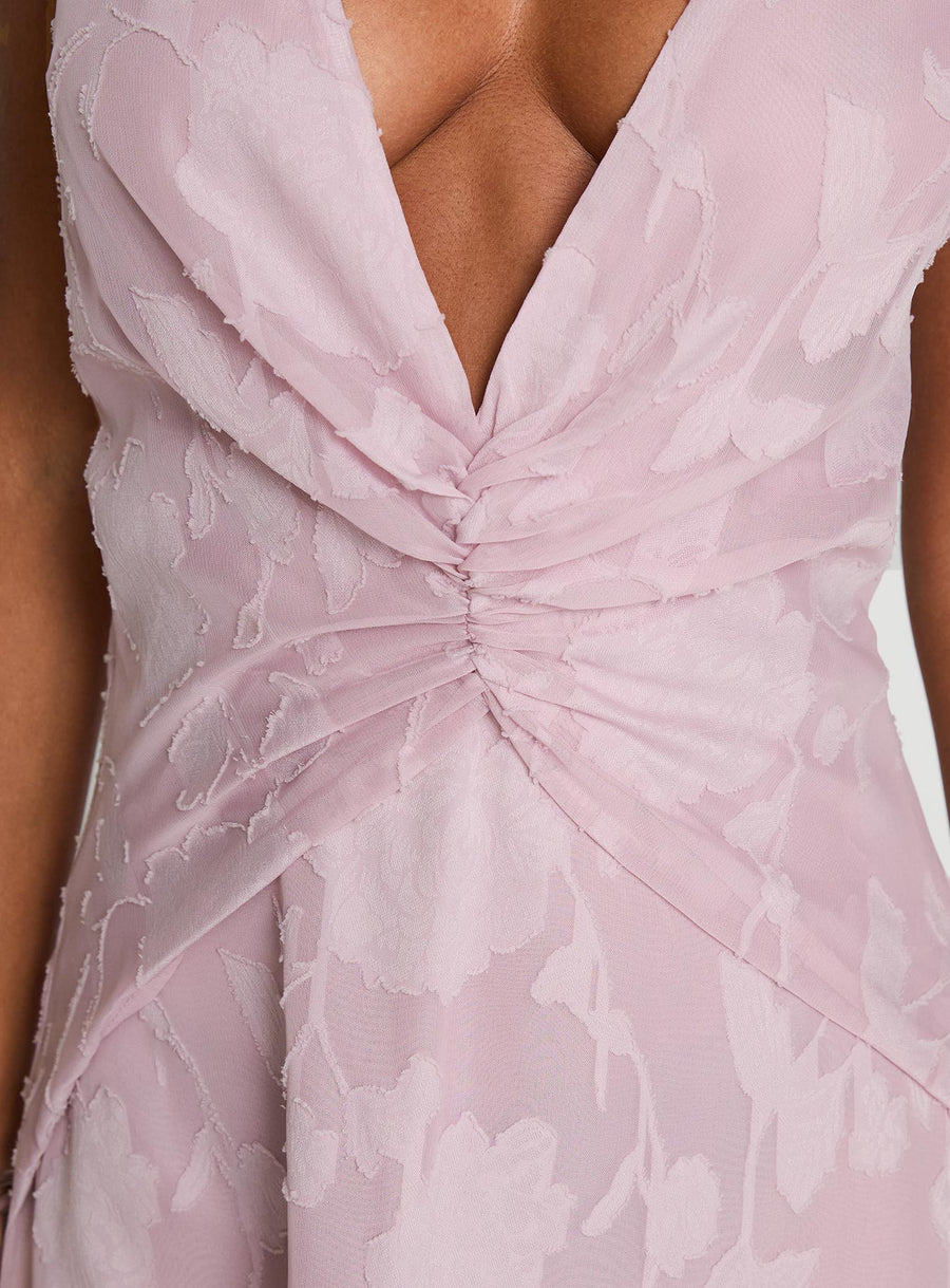 Frederica Plunge Burnout Maxi Dress Mauve · photo 6