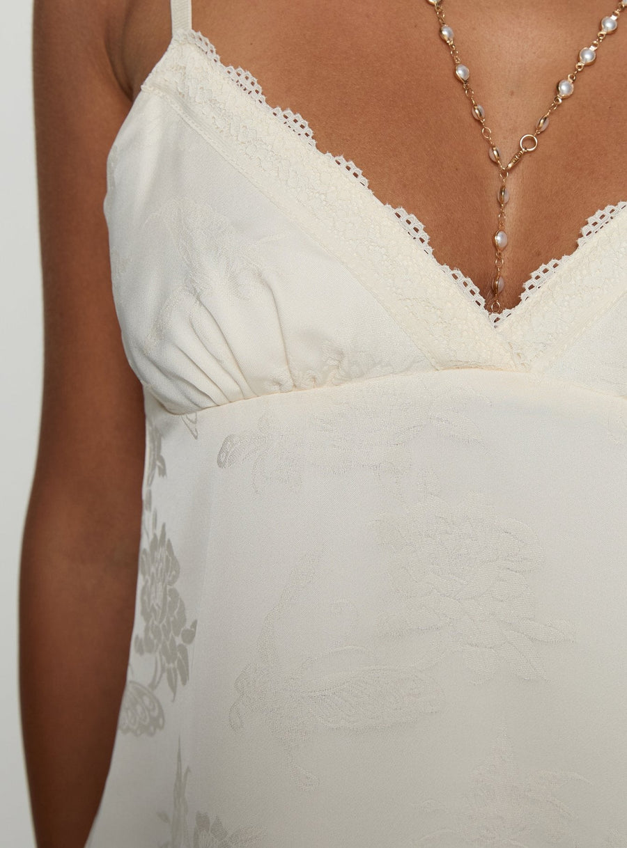 Had Me At Hello Lace Trim Floral Detail Top Cream · photo 6