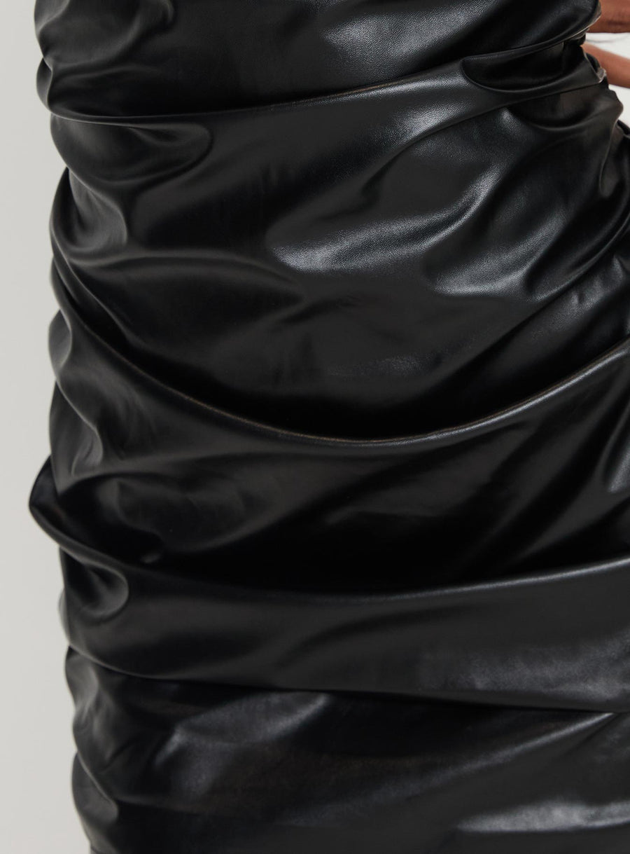 Fonteiro Faux Leather Mini Dress Black · photo 5