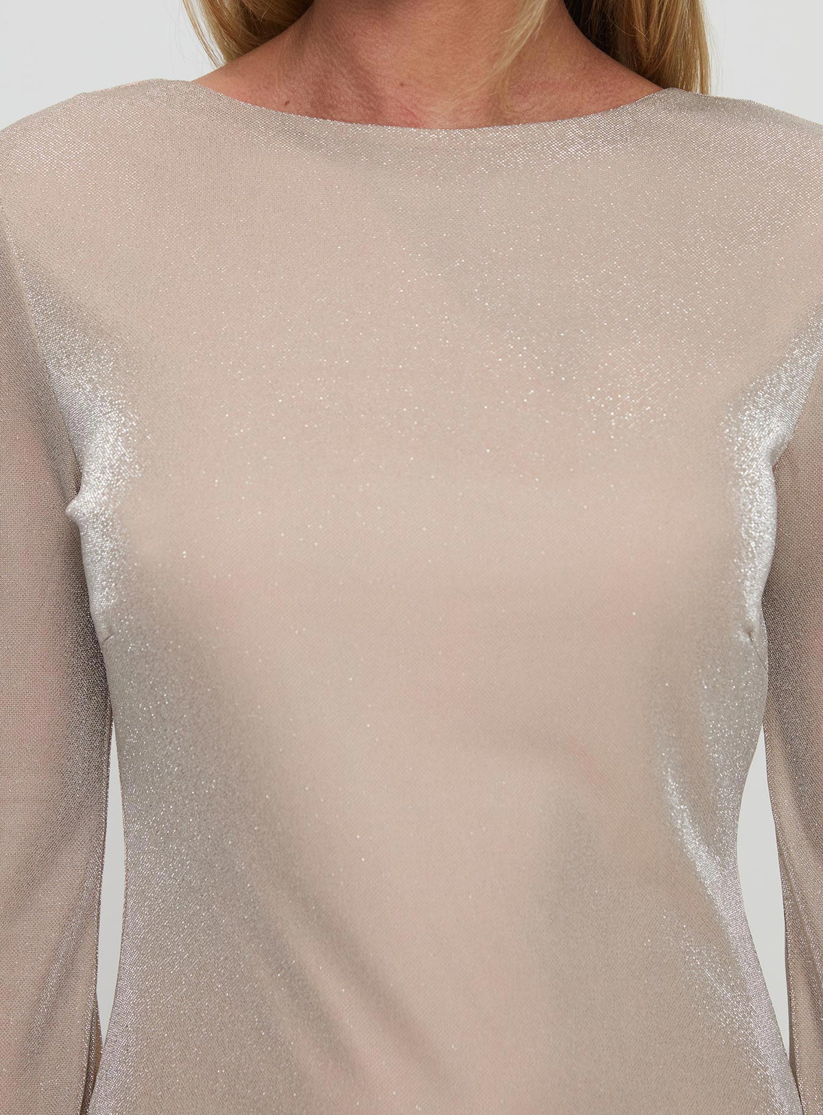 Supanova Long Sleeve Mini Dress Champagne
