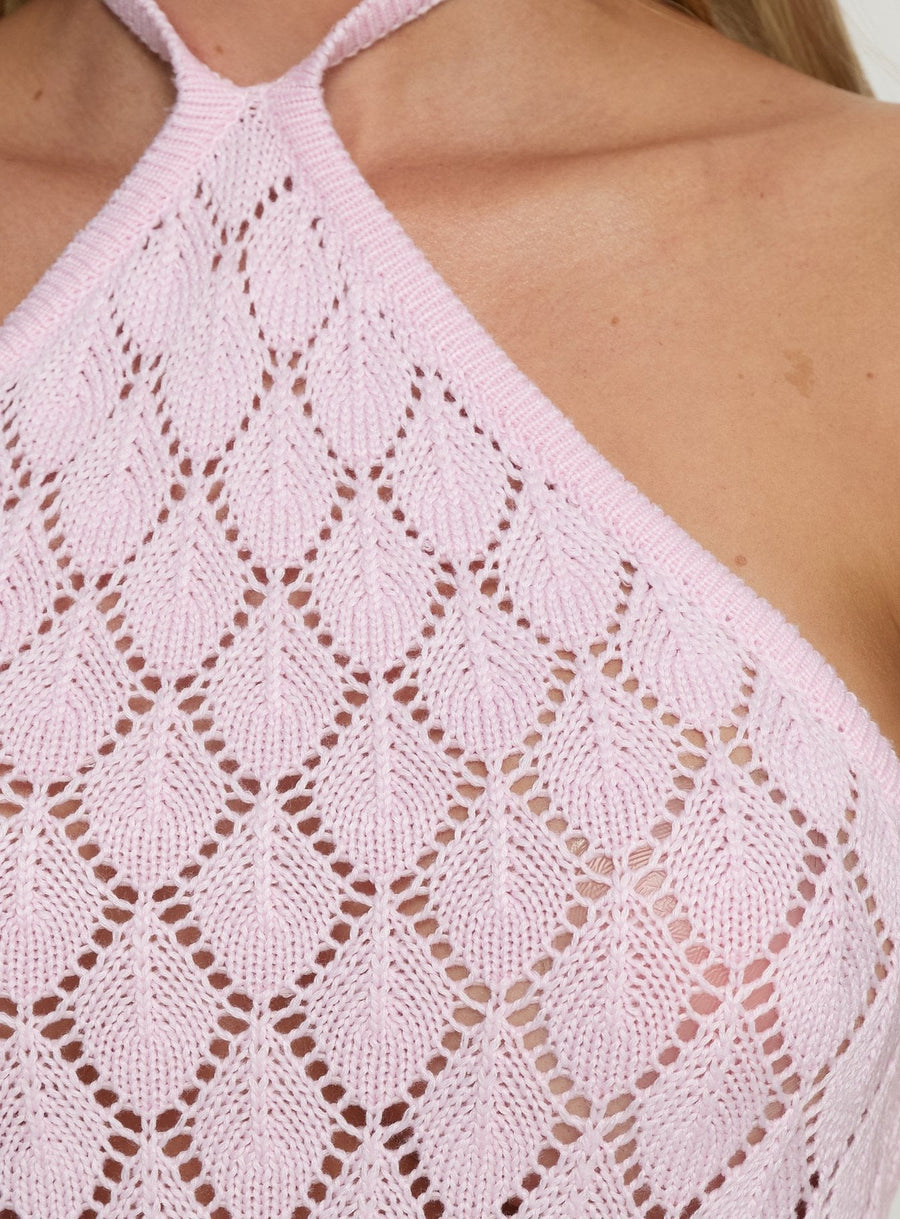 Jorda Halter Crochet Maxi Dress Pink · photo 5